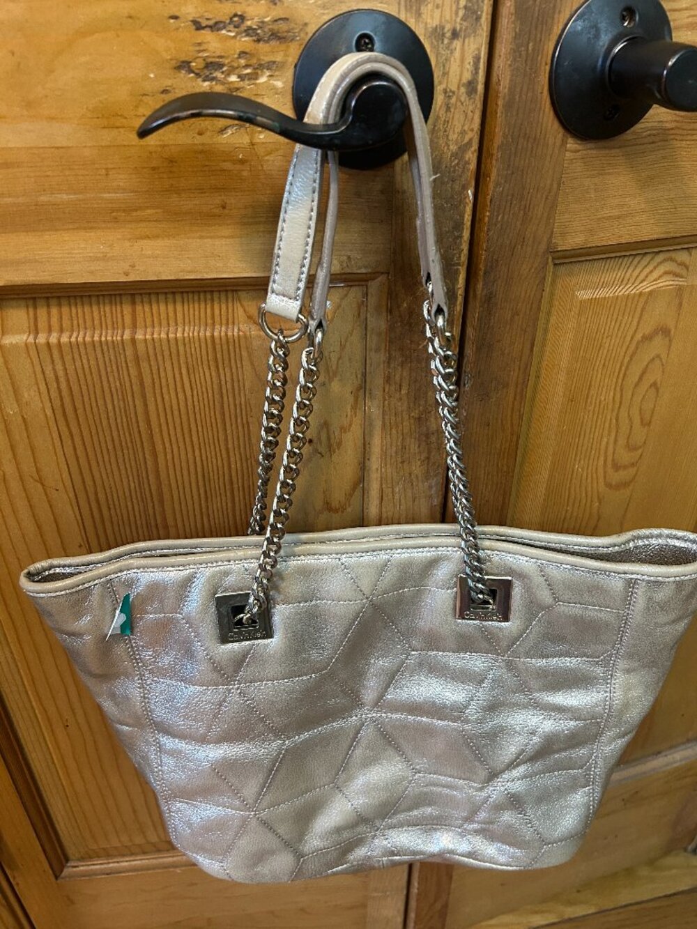NEW Gorgeous Metallic Gold Calvin Klein Tote Handbag